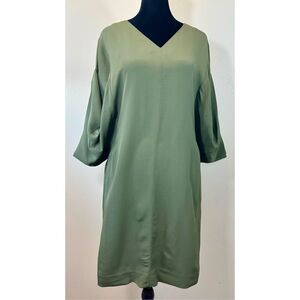 COS Mint Green Tunic V-Neck Oversized Short Sleeve Dress Women's Size 4US
